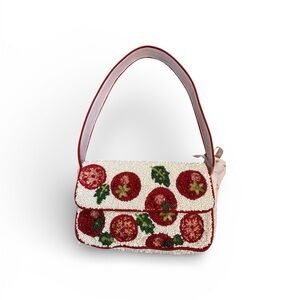 Tomato Beaded Red and White Women's Bag
